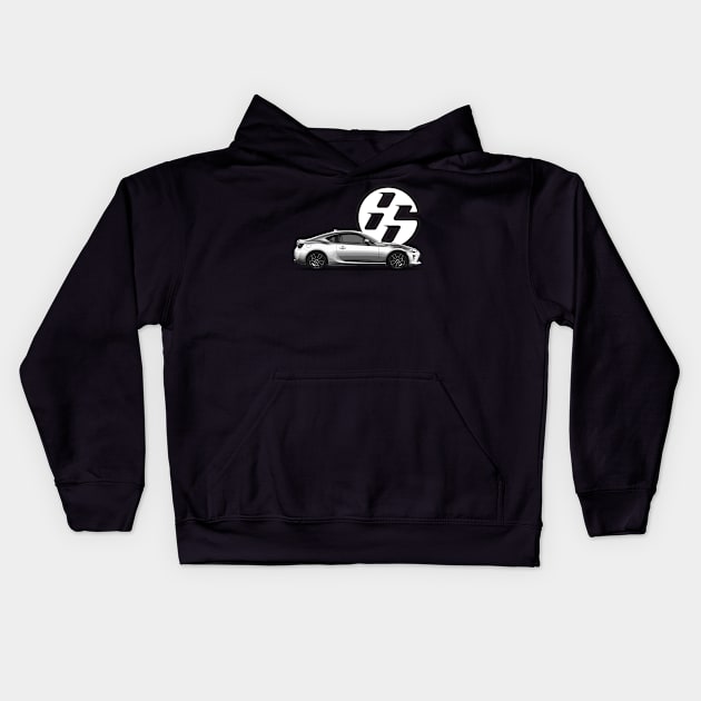 GT86 Body White on Black Kids Hoodie by CharlieCreator